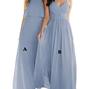 Long V Neck Chiffon Dress (Dress B)